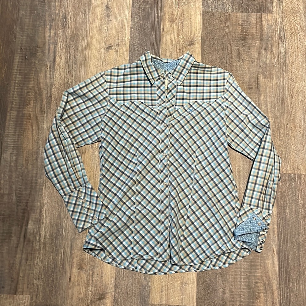 Roper womens pearl snap western shirt large